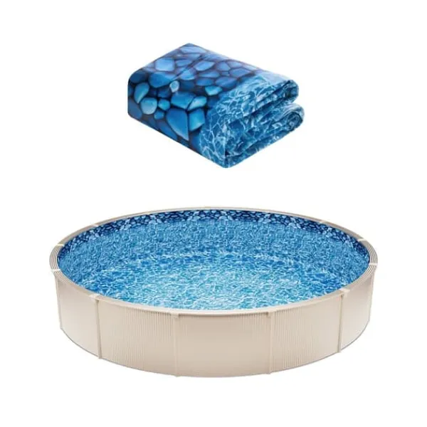 New Rund Pool Liner 33ft, Unibead Style Pool Liner, 52in væghøjde Pool- & Spatilbehør