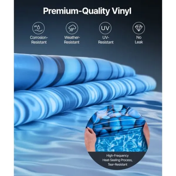 New Rund Pool Liner 33ft, Unibead Style Pool Liner, 52in væghøjde Pool- & Spatilbehør