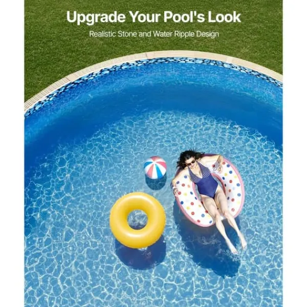 New Rund Pool Liner 33ft, Unibead Style Pool Liner, 52in væghøjde Pool- & Spatilbehør