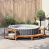 Spa & Udendørsbad^Rund udendørs spabad omkreds i solid akacietræ | Størrelse: 272 x 120 x 55.5 cm | Farve: Brun