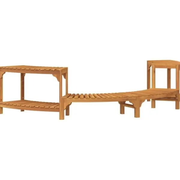 Spa & Udendørsbad^Rund udendørs spabad omkreds i solid akacietræ | Størrelse: 272 x 120 x 55.5 cm | Farve: Brun