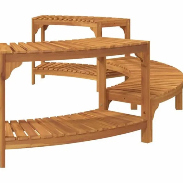 Spa & Udendørsbad^Rund udendørs spabad omkreds i solid akacietræ | Størrelse: 272 x 120 x 55.5 cm | Farve: Brun