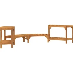 Spa & Udendørsbad^Rund udendørs spabad omkreds i solid akacietræ | Størrelse: 272 x 120 x 55.5 cm | Farve: Brun