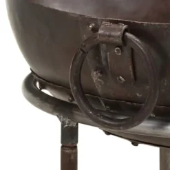 Pejse^Rustikt bålfad Ø40 cm i jern - Ideelt til haven | Farve: Rust | Størrelse: Ø40 cm