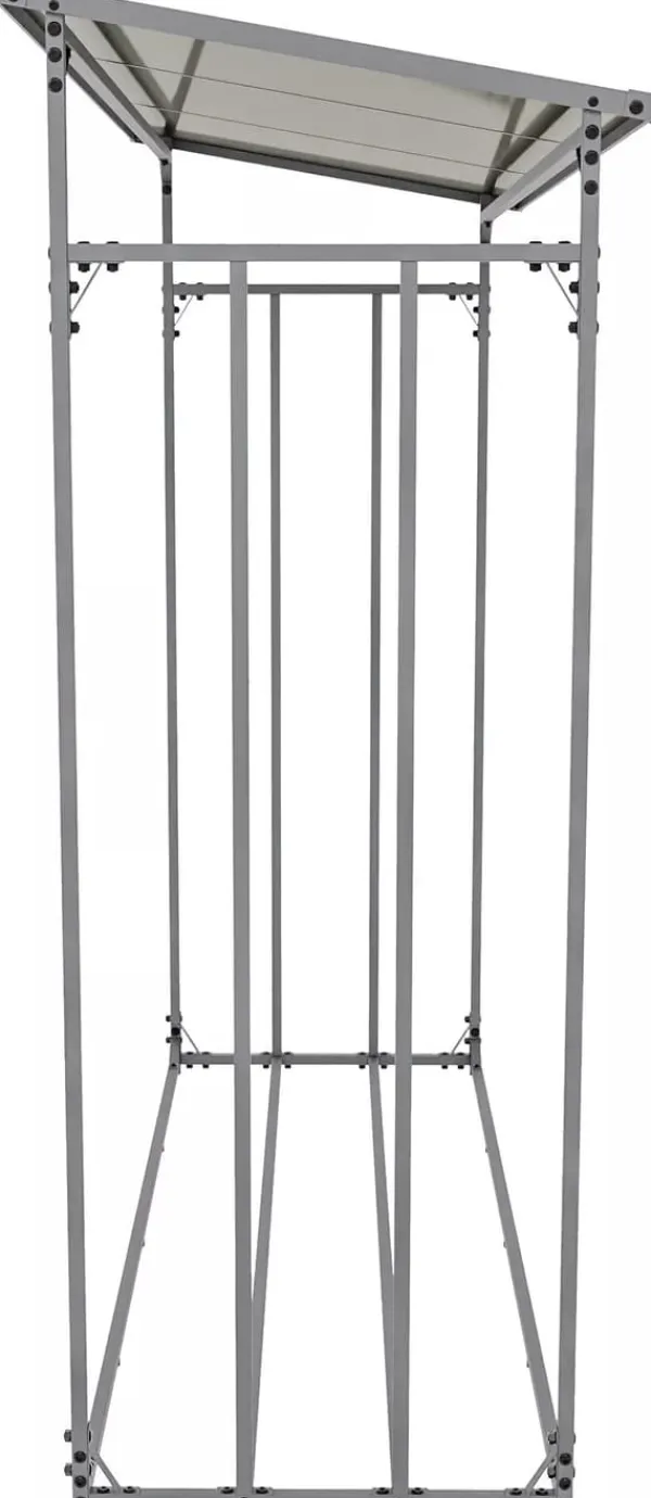 Clearance Ruston Aluminum XXL Firewood Shed with Cover - Anthracite, 185x185x70cm Tilbehør Til Brændeovne & Pejse