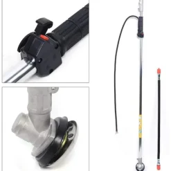 Havemaskiner^Rygbåren Buskrydder/Græstrimmer - Benzindrevet - 43 cm³, 1,7 HP, 2-Takt, Luftkølet, 4500–8500 rpm - Sort