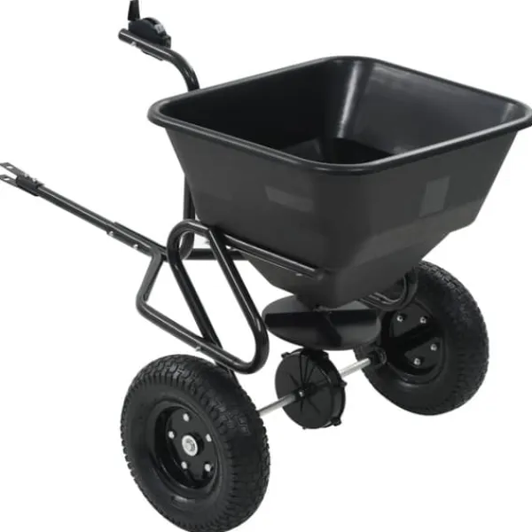 Haveværktøj^Saltspreder/strøtrækvogn 45 L - Robust PVC og stål | Størrelse: 125x74x79 cm