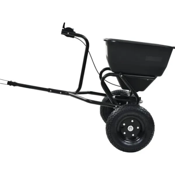 Haveværktøj^Saltspreder/strøtrækvogn 45 L - Robust PVC og stål | Størrelse: 125x74x79 cm