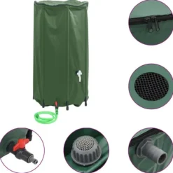 Regntønder^Sammenfoldelig vandtank med hane 380 l | Materiale: PVC