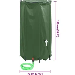 Regntønder^Sammenfoldelig vandtank med hane 380 l | Materiale: PVC
