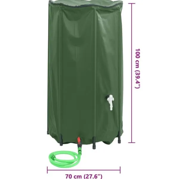 Regntønder^Sammenfoldelig vandtank med hane 380 l | Materiale: PVC