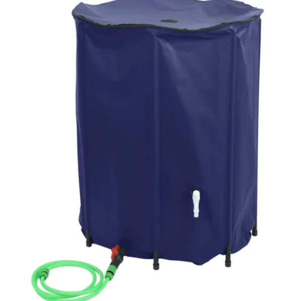 Best Sammenfoldelig vandtank med hane - Regnvandsbeholder 500 L | Materiale: PVC Regntønder