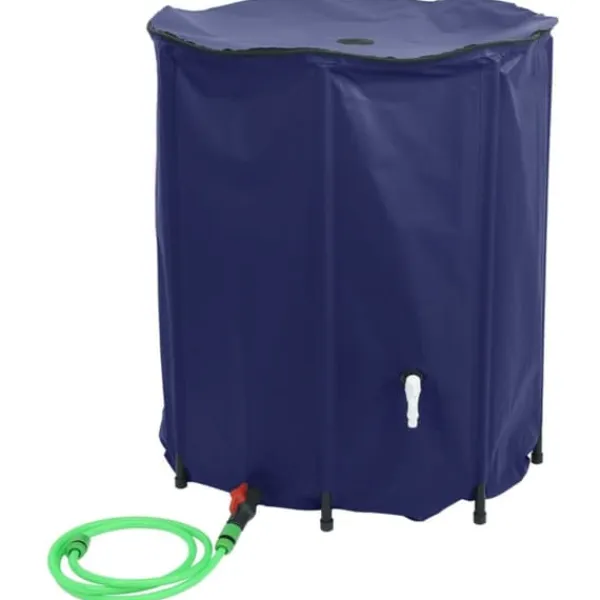 Regntønder^Sammenfoldelig vandtank med hane - PVC 1250 l | Farve: Grøn | Størrelse: 1250 l