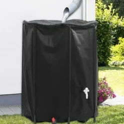 Regntønder^Sammenfoldelig vandtank med hane - 750L PVC | Farve: Grå | Størrelse: 750 liter