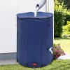 Regntønder^Sammenfoldelig vandtank med hane 750L - Robuste PVC | Farve: Grøn | Størrelse: 750 L
