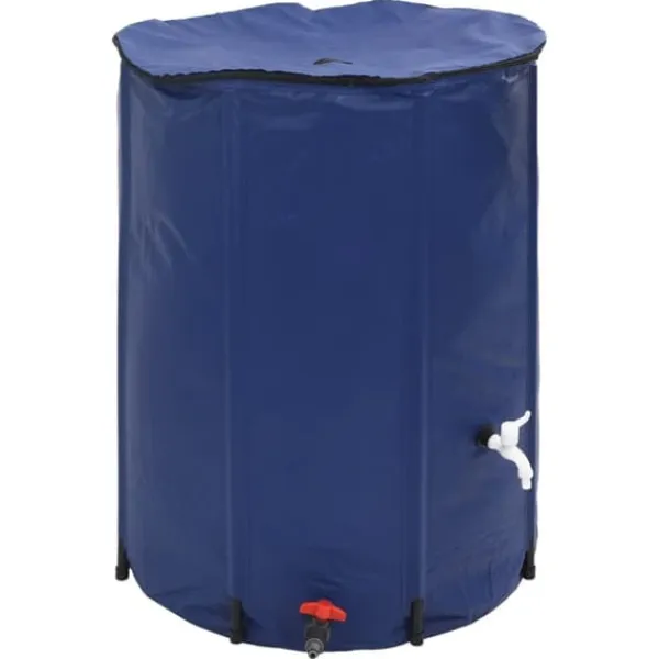 Regntønder^Sammenfoldelig vandtank med hane 750L - Robuste PVC | Farve: Grøn | Størrelse: 750 L