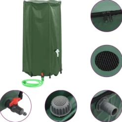 New Sammenfoldelig vandtank med hane - Regnvandsbeholder 100 L | Materiale: PVC Regntønder