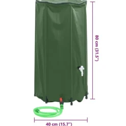 New Sammenfoldelig vandtank med hane - Regnvandsbeholder 100 L | Materiale: PVC Regntønder