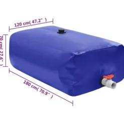 New Sammenfoldelig vandtank med hane 1500L - PVC | Farve: Grøn | Størrelse: 1500 liter Regntønder
