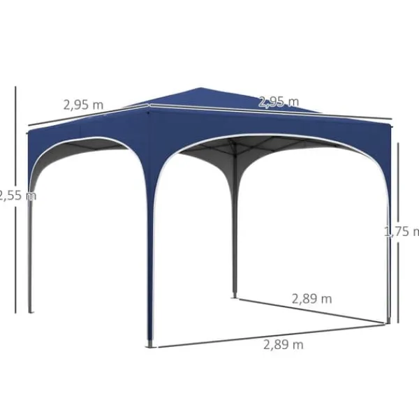Telte & Lysthuse^Sammenklappelig pavillon, 295x295x255 cm, blå