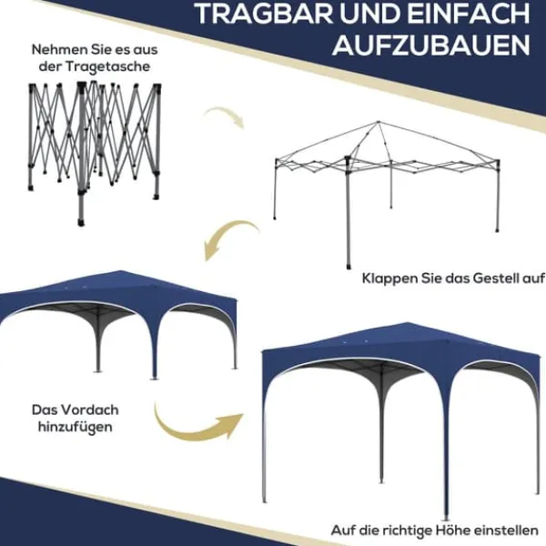 Telte & Lysthuse^Sammenklappelig pavillon, 295x295x255 cm, blå