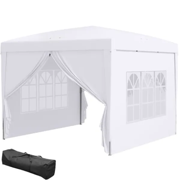 Best Sammenklappelig pavillon, 295x295x258 cm, hvid Telte & Lysthuse