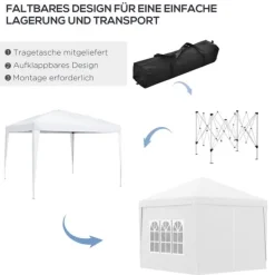 Best Sammenklappelig pavillon, 295x295x258 cm, hvid Telte & Lysthuse