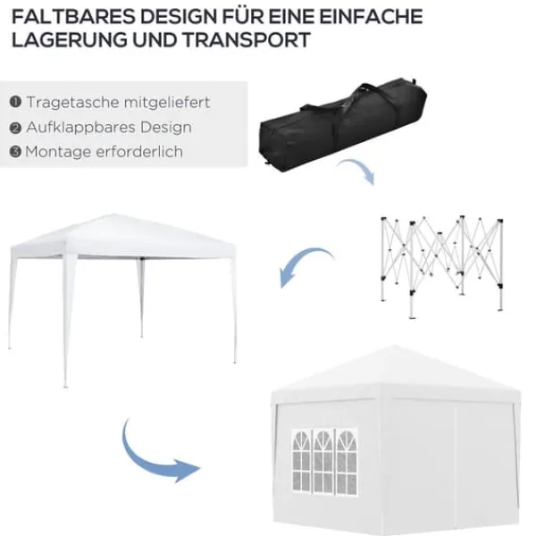 Best Sammenklappelig pavillon, 295x295x258 cm, hvid Telte & Lysthuse
