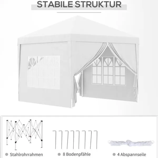 Best Sammenklappelig pavillon, 295x295x258 cm, hvid Telte & Lysthuse