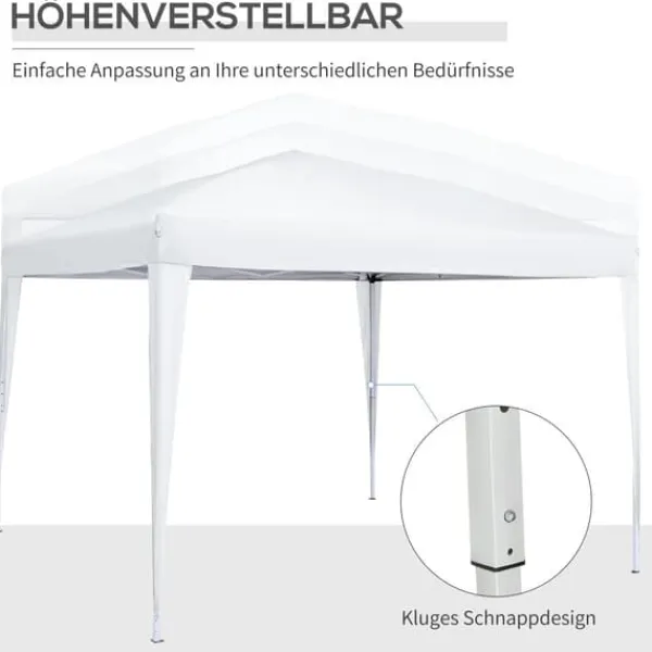 Best Sammenklappelig pavillon, 295x295x258 cm, hvid Telte & Lysthuse