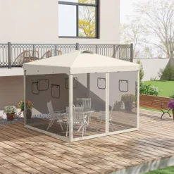 Outlet Sammenklappelig Pavillon, 297x297x287 cm, Beige Telte & Lysthuse