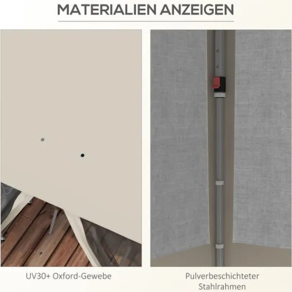Outlet Sammenklappelig Pavillon, 297x297x287 cm, Beige Telte & Lysthuse