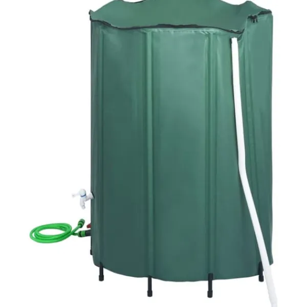 New Sammenklappelig regnvandsbeholder med hane - 1350 l | Farve: PVC | Størrelse: Foldsammen Regntønder
