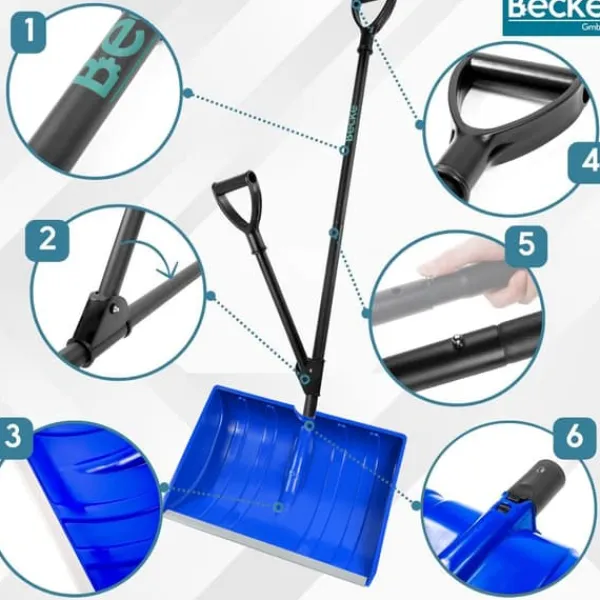 New Sammenklappelig sneskovl, to håndtag, ergonomisk Snerydning
