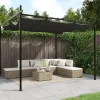 Buer, Spalier, Lysthuse Uden Tag^Sammenrullelig pergola med UV-beskyttelse | Størrelse: 295x292x230 cm | Farve: Antracitgrå