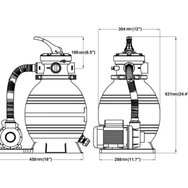 Hot Sandfilterpumpe 400 W - 11000 l/t til poolrens | Størrelse: 2,5 cm tilslutning Pool- & Spatilbehør