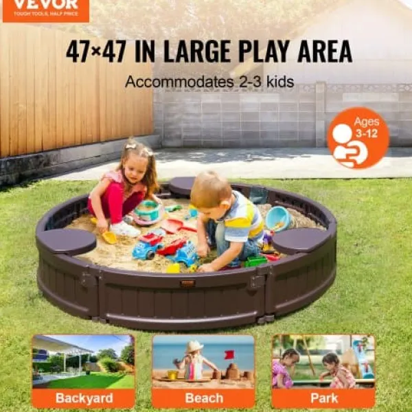 Spa & Udendørsbad^Sandkasse, 120x23 cm, Brun, HDPE