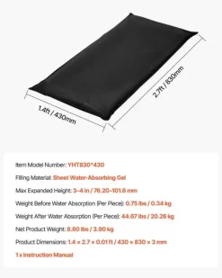 Discount Sandløse sandsække - Oversvømmelsesbarriere 10-pak poser 43 x 83 cm med spand - Vandaktiveret - Vandabsorberende - Genanvendelig Beredskabsplaner