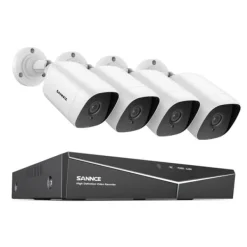 Discount SANNCE 8CH DVR Kit, 1080P Høj Opløsning, Nattesyn Op til 30m,8CH 4PCS DVR Kit-a, 1T Sikkerhedsmonitorer & Videokameraer