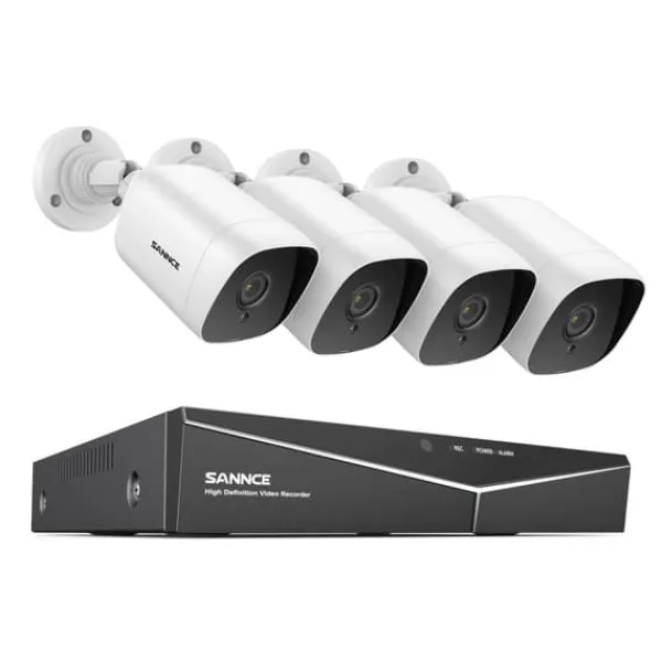 Discount SANNCE 8CH DVR Kit, 1080P Høj Opløsning, Nattesyn Op til 30m,8CH 4PCS DVR Kit-a, 1T Sikkerhedsmonitorer & Videokameraer