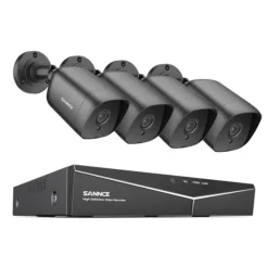 Sikkerhedsmonitorer & Videokameraer^SANNCE 8CH DVR Kit, 1080P Høj Opløsning, Nattesyn Op til 30m,1T, 8CH 4PCS DVR Sæt