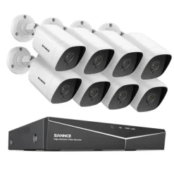 Sikkerhedsmonitorer & Videokameraer^SANNCE 8CH DVR Kit, 1080P Høj Opløsning, Nattesyn Op til 30m,8CH 8PCS DVR Kit-a, 1T