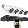 Online SANNCE NVR Sikkerhedskamera System, 8MP Videoopløsning, 8CH POE Support,Ingen, 8MP 4 stk. kamera Sikkerhedsmonitorer & Videokameraer