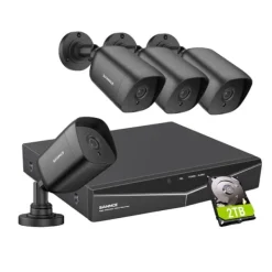 Sikkerhedsmonitorer & Videokameraer^Sannce Security Camera System, 5MP Opløsning, 4TB Storage,4PCS 2TB