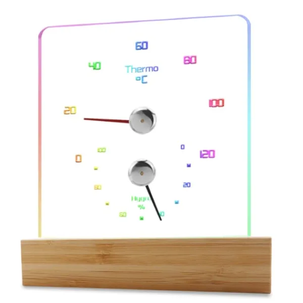 Sauna^Sauna termometer hygrometer med RGB lys