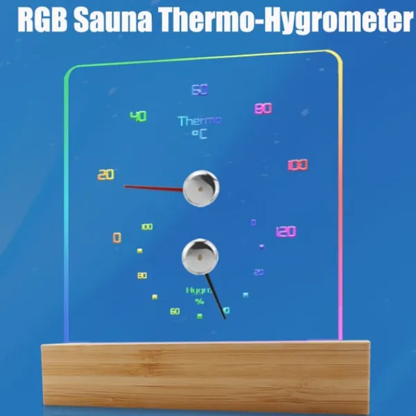 Sauna^Sauna termometer hygrometer med RGB lys
