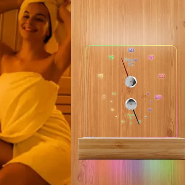 Sauna^Sauna termometer hygrometer med RGB lys