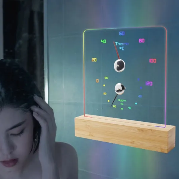 Sauna^Sauna termometer hygrometer med RGB lys