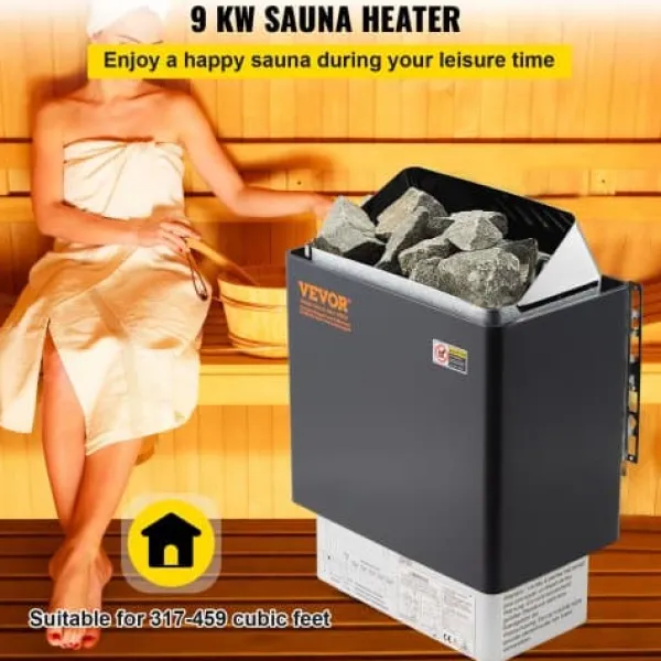 Sauna^Saunaovn, 41x28x57 cm, rustfrit stål, elektrisk