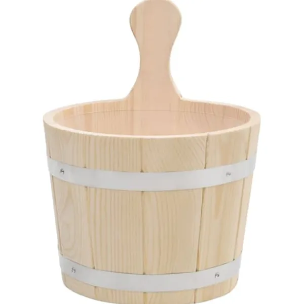 Sauna^Saunaspand med øse i massivt fyrretræ | Farve: Natur | Størrelse: 5 liter